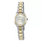   Q&Q női karóra, bicolor színű fémtok, bicolor színű fémcsat, ezüst színű számlap, Q36C-002PY