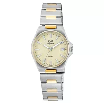   Q&Q női karóra, quartz, bicolor színű nemesacél tok, bicolor színű nemesacél csat, arany számlap (Superior) S22A-007PY