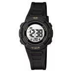   Q&Q női karóra, quartz, digitális kijelzés, fekete színű műanyag tok, fekete színű műanyag szíj, G32A-004VY