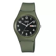   Q&Q karóra, quartz, zöld színű műanyag tok, zöld színű műanyag szíj, fekete színű számlap, 100 m (10 ATM) A212J008Y