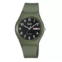   Q&Q karóra, quartz, zöld színű műanyag tok, zöld színű műanyag szíj, fekete színű számlap, 100 m (10 ATM) A212J008Y