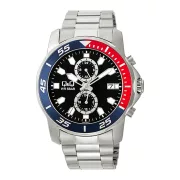   Q&Q férfi karóra, quartz, ezüst színű fémtok, ezüst színű fémcsat, fekete színű számlap A42A-002PY