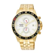   Q&Q férfi karóra, quartz, arany színű fémtok, arany színű fémcsat, fehér színű számlap A53A-004PY