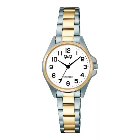 Q&Q női karóra, quartz, bicolor színű fémtok, bicolor színű fémcsat, fehér színű számlap C37A-017PY