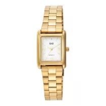   Q&Q női karóra, quartz, arany színű fémtok, arany színű fémcsat, fehér színű számlap C69A-008PY