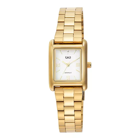 Q&Q női karóra, quartz, arany színű fémtok, arany színű fémcsat, fehér színű számlap C69A-008PY