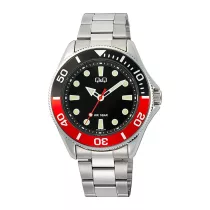   Q&Q férfi karóra, quartz, ezüst színű fémtok, ezüst színű fémcsat, fekete színű számlap C72A-004PY