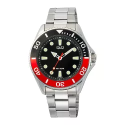   Q&Q férfi karóra, quartz, ezüst színű fémtok, ezüst színű fémcsat, fekete színű számlap C72A-004PY