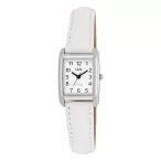   Q&Q női karóra, quartz, ezüst színű fémtok, fehér színű bőrszíj, fehér színű számlap Q44C-008PY