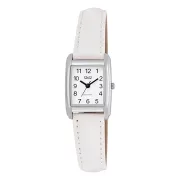   Q&Q női karóra, quartz, ezüst színű fémtok, fehér színű bőrszíj, fehér színű számlap Q44C-008PY