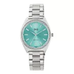   Q&Q női karóra, quartz, ezüst színű fémtok, ezüst színű fémcsat, kék színű számlap Q91B-003PY