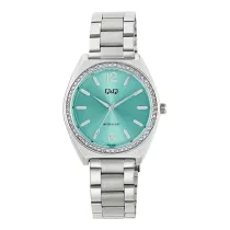   Q&Q női karóra, quartz, ezüst színű fémtok, ezüst színű fémcsat, kék színű számlap Q91B-003PY