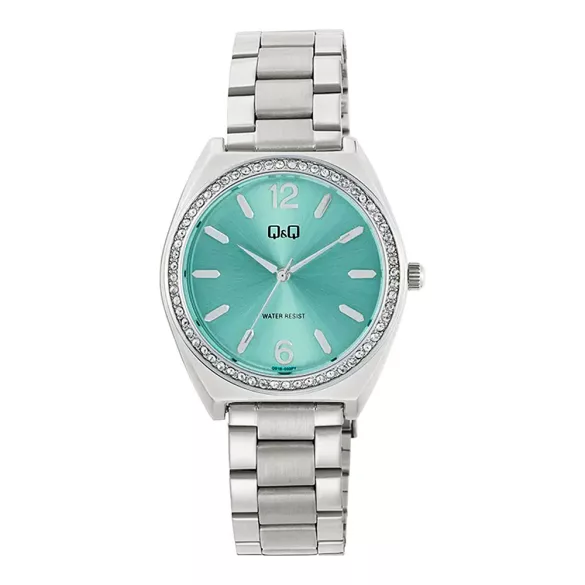 Q&Q női karóra, quartz, ezüst színű fémtok, ezüst színű fémcsat, kék színű számlap Q91B-003PY