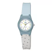   Q&Q gyerek karóra, quartz, kék színű műanyag tok, kék/szürke színű műanyag szíj, fehér számlap VP47J035Y