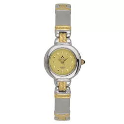   ASTRON 5080-9 női karóra, ezüst színű fém tok, bicolor fémcsat, arany színű számlap, keményített ásványüveg, quartz szerkezet, cseppmentes vízállóság