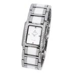   ASTRON 5578-7 női karóra, ezüst színű nemesacél tok, bicolor színű nemesacél csat, kerámia díszítéssel, fehér számlap, keményített ásványüveg, quartz szerkezet, cseppmentes vízállóság