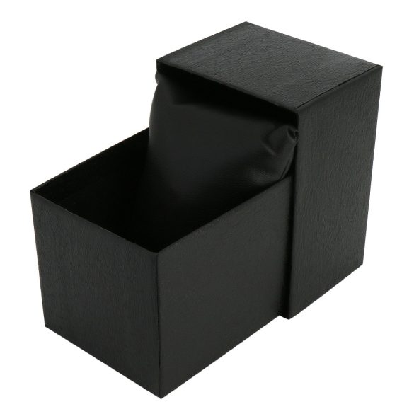 Q&Q karóra doboz, fekete színű papír külső, fekete színű belső, párnás