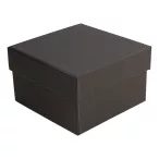   Logó nélküli karóra doboz, fekete papír borítású külső, belül fekete párnával