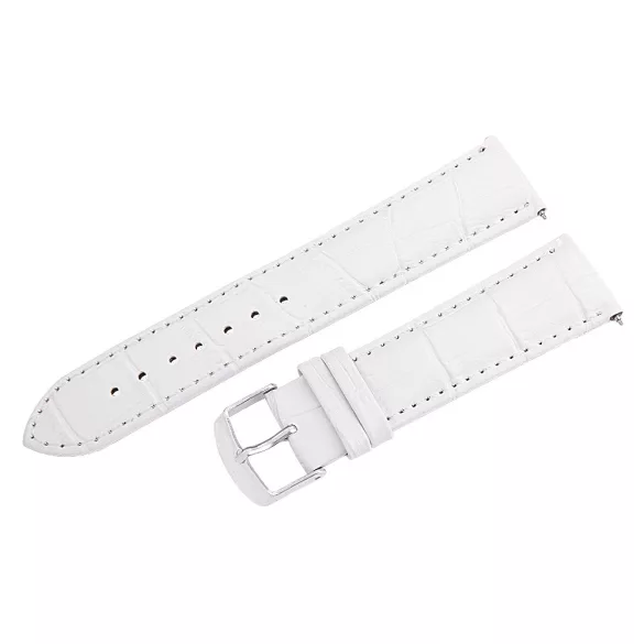 Karóra szíj, fehér színű, gyorskioldós, 75+125/22 mm