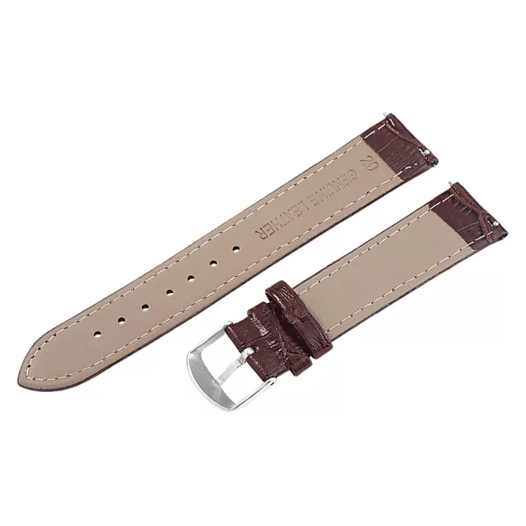 Karóra szíj, barna színű, gyorskioldós, 75+125/20 mm