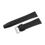   Karóra szíj, fekete színű, műbőr+ műanyag/szilikon, gyorskioldós, 80+125/22 mm