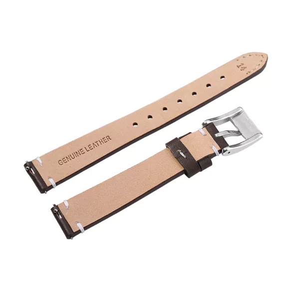 Karóra bőrszíj, barna színű, gyorskioldós, 80+125/14 mm