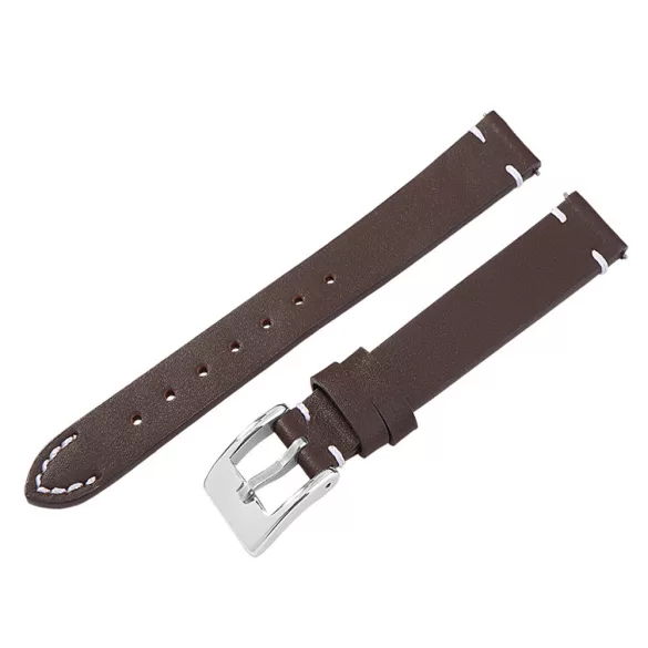 Karóra bőrszíj, barna színű, gyorskioldós, 80+125/16 mm