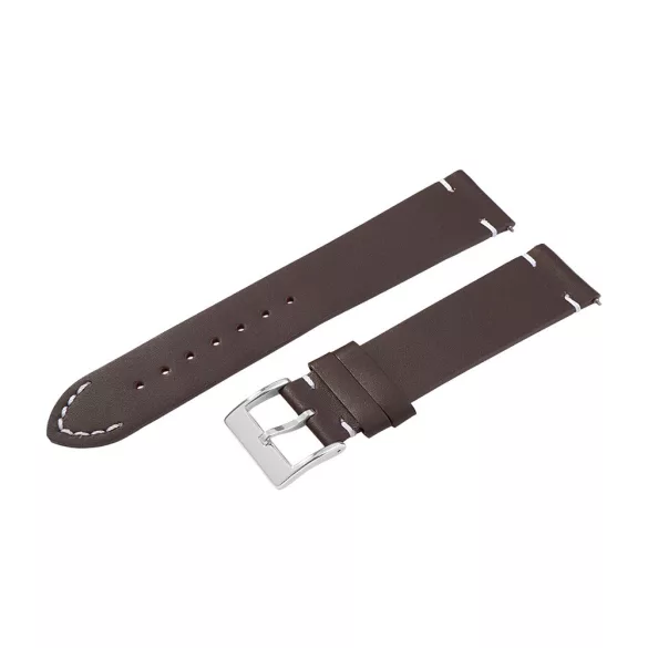 Karóra bőrszíj, barna színű, gyorskioldós, 80+125/18 mm