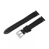   Karóra bőrszíj, fekete színű, gyorskioldós, 80+125/12 mm