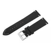   Karóra bőrszíj, fekete színű, gyorskioldós, 80+125/24 mm