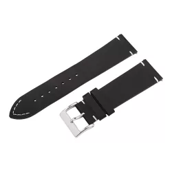   Karóra bőrszíj, fekete színű, gyorskioldós, 80+125/24 mm