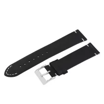   Karóra bőrszíj, fekete színű, gyorskioldós, 80+125/18 mm