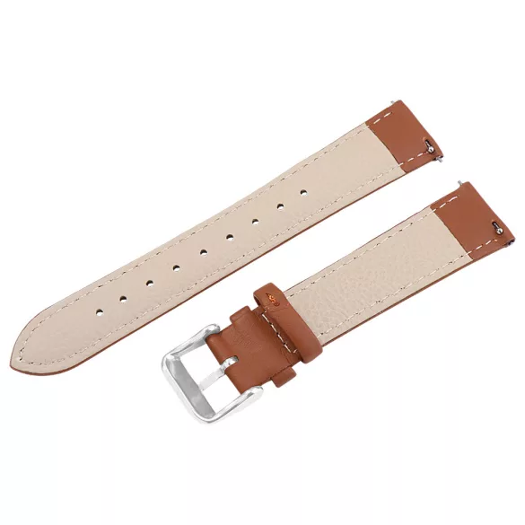 Karóra szíj, világosbarna színű, gyorskioldós, 80+125/18 mm