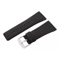 Karóra bőrszíj fekete 34 mm