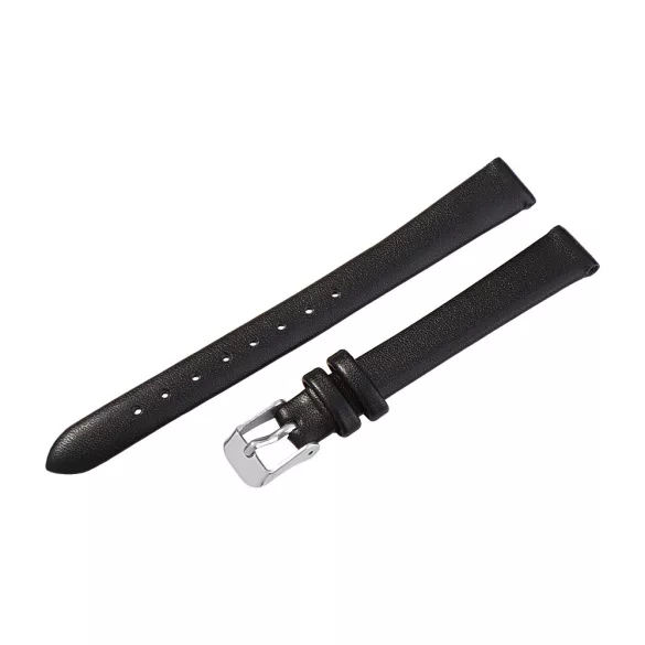 Karóra szíj,fekete színű, varrás nélküli, 65+105 / 12 mm  