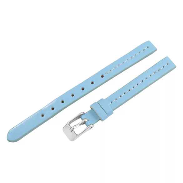 Karóra bőrszíj világoskék, 8 mm