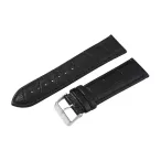 Karóra szíj, valódi bőr, fek.ezü.75+115mm/24mm