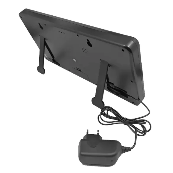 Hálózati falióra, fekete színű műanyag tok, piros színű LED kijelző