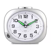 Merion ébresztőóra, quartz, ezüst színű tok, bell