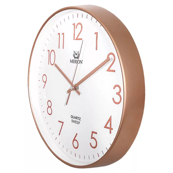 Merion falióra, quartz, rózsa arany színű tok, fehér számlap, sweep
