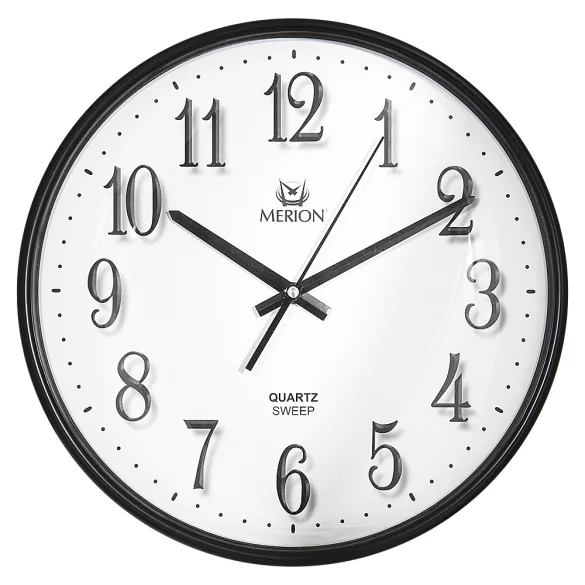 Merion falióra, quartz, fekete műanyag keret, fehér számlap, sweep