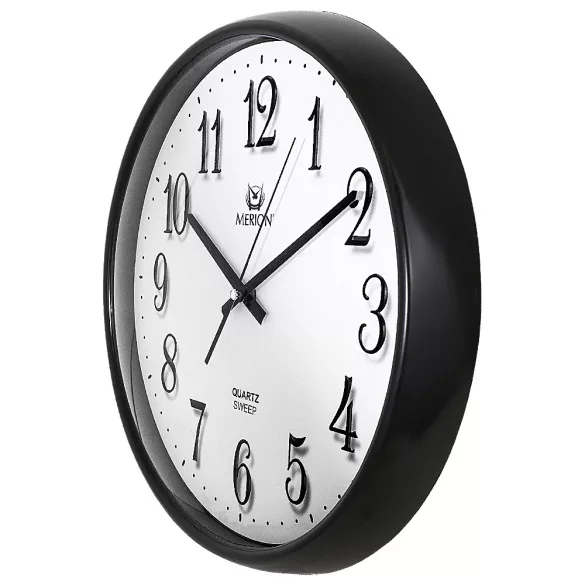 Merion falióra, quartz, fekete műanyag keret, fehér számlap, sweep