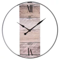   Merion falióra, quartz, fém keret, különleges fa számlap, sweep