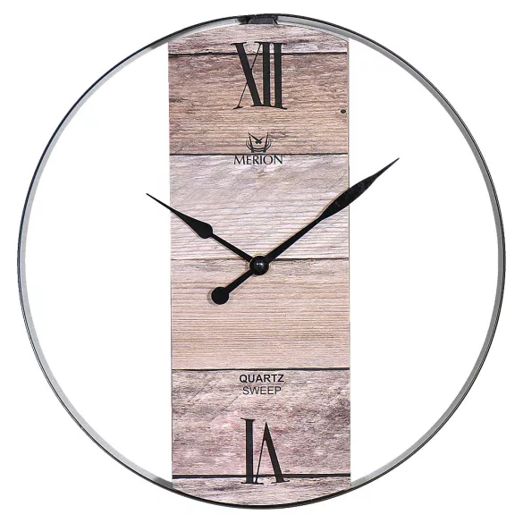 Merion falióra, quartz, fém keret, különleges fa számlap, sweep