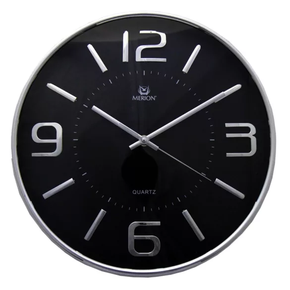 Merion falióra,quartz,ezüst színű tok, fekete számlap,sweep