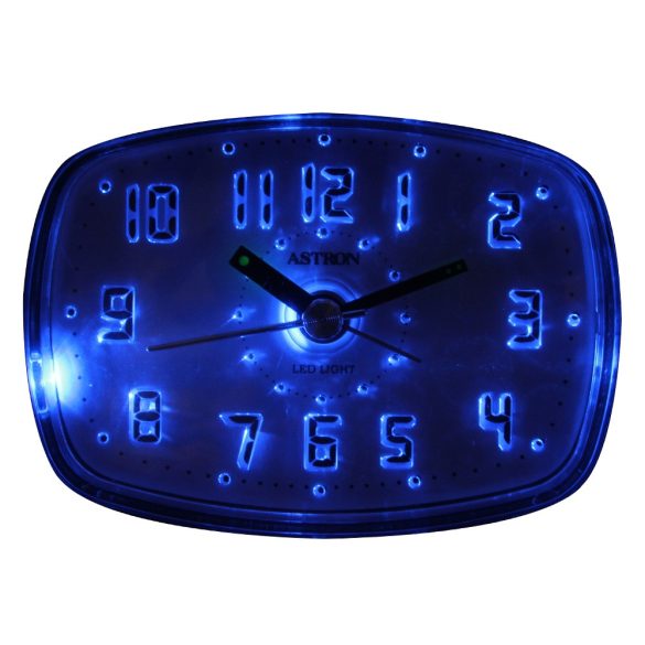 Astron ébresztőóra, quartz, kék, LED-es számlap