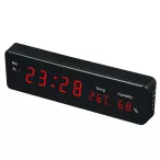 Hálózati asztali óra, fekete, piros LED 1,2^