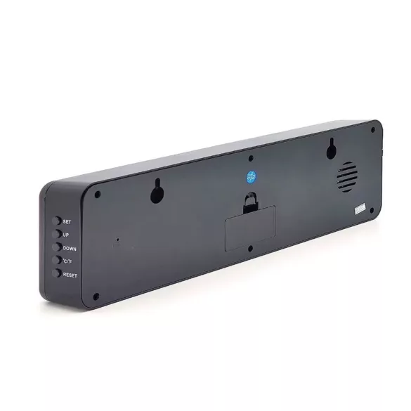 Hálózati asztali óra, fekete, piros LED 1,2^