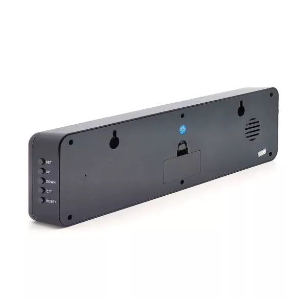 Hálózati asztali óra, fekete, zöld LED 1,2^