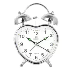 Merion fém ébresztőóra,quartz,ezüst szín (szív)